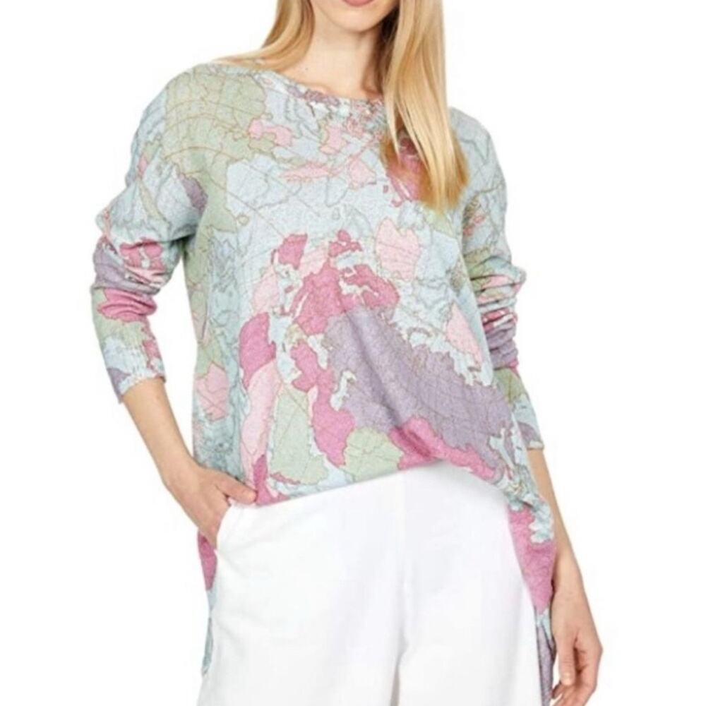 Show Me Your MuMu Bonfire Knit World Tour Globe Map Travel Sweater Sz M
